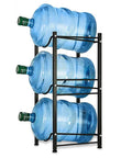 5 Gallon Water Jug Rack Heavy Duty 3 Tier Stackable Water Bottle Holder Storage Shelf Cabinet Organizer Dispenser Stand For Home Office Kitchen Black Pro with jugs
