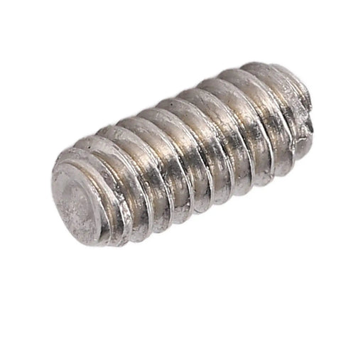 Close-up of a screw from 50 Pcs Set Screw Kit A270 Stainless Steel Grub Screws DIN 916 For Mechanical Fastening In Automotive Repair
