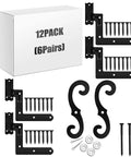 Beefy 24 Pack Steel Blind Shutter Hinges With S Holdback Hooks One And One Sixteenth Inch Exterior Shutters Hardware Kit Black