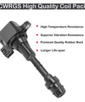 Ignition Coil Packs Set Of 6 For ThreePointFiveL And FourPointZeroL V6 Engines Compatible With Nissan Altima Maxima Murano Quest