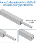 Close-up of grey magnetic push latch showing adjustable rotation, part of a 2 Pack Magnetic Push Latches For Cabinet Doors With Hidden Release.