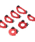 Heavy Duty Router Jig Set With Aluminum Woodworking Templates And R10 To R60 Radius Guides, precise red aluminum radius guides.
