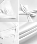 Two Piece High Waist Bikini With Cute Bow Ties And Back Cutout Yacht Ready Swimsuit With A Flirty Side Slit Mini Skirt Adjustable Straps