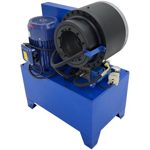 Heavy Duty Electric Hydraulic Hose Crimping Machine For Steel And Rubber Tubes 0.2 To 4 Inch Range 14 Die Sets Included, side view image.