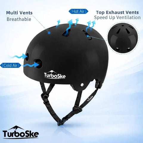 Multi Sport Helmet For Skateboard BMX And Bike, Lightweight Black Protective Gear With 11 Vents, Certified Safety Features