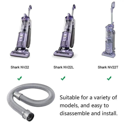 Replacement Vacuum Hose For Navigator Series No Sweat Easy Install Durable Flexible Hose Fits NV22 NV44 NV46 NV60 NV70 NV80 NV355 UV400 UV410 1114FC 1114FJ 162FFJ depicted with Shark NV22 models