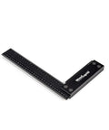 Black five-inch Precision Micro Gauge for Woodworking Tools and Five Inch Precision Square New Version, top view