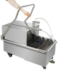 Huge 55 Liter Commercial Fryer Filter Machine 550W For Restaurants And Bars with stainless steel body and hose connection.