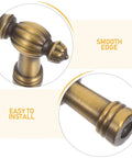 Close-up of Vintage Zinc Alloy Cabinet Pulls And Drawer Handles Two Pack Solid Metal Retro Heavy Duty Door Hardware details.