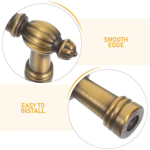 Close-up of Vintage Zinc Alloy Cabinet Pulls And Drawer Handles Two Pack Solid Metal Retro Heavy Duty Door Hardware details.