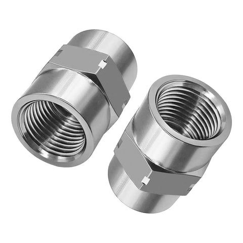304 Stainless Steel Reducing Coupling Adapter Three Quarter Inch NPT Female To Half Inch NPT Female Hex Pipe Fitting For Air Water Gas Oil Heavy Duty Pack Of Two