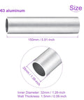 6063 Aluminum Round Tube 35 Millimeter Outer Diameter And 32 Millimeter Inner Diameter 150 Millimeter Length Built To Last Structural Metal Tubing