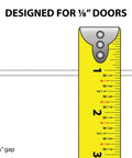 One Eighth Inch Panel Sliding Door Track Kit 36 Inch Black Plastic Upper And Lower Set for 1/8 inch doors with measuring tape.