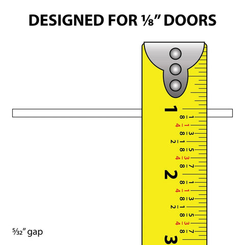 One Eighth Inch Panel Sliding Door Track Kit 36 Inch Black Plastic Upper And Lower Set for 1/8 inch doors with measuring tape.