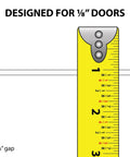 One Eighth Inch Panel Sliding Door Track System, 48 Inch Black Plastic Upper And Lower Track Set width measurement with tape measure