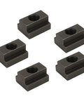 Beefy High Strength T Slot Nut With Black Oxide Finish Threaded For A Tight Rock Solid Fit In Machine Tool Table Slots Undersized For Precise T Slot Alignment In 45 Steel Construction, five-piece set