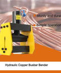 Lethal 20 Ton Hydraulic Busbar Bender CB-200A Copper Pipe Bending Tool For Aluminum Metal Iron, showing sturdy yellow design.