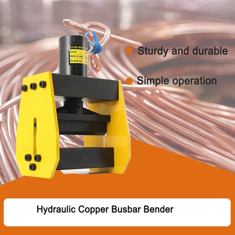 Lethal 20 Ton Hydraulic Busbar Bender CB-200A Copper Pipe Bending Tool For Aluminum Metal Iron, showing sturdy yellow design.