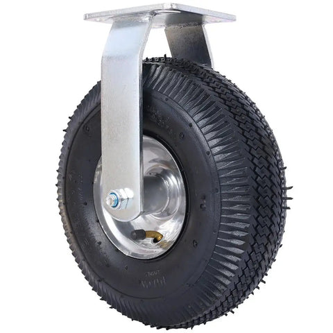 Heavy Duty 10 Inch Pneumatic Caster Wheel Set Of 4 Featuring Flat Proof Rubber Tires And Steel Hubs For Bumpless Cruisin