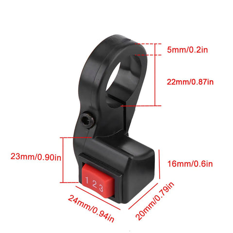 22mm Handlebar Switch Module For Motorcycles, E Bikes, And Scooters Universal 3 Speed Electric Ride Ready Bar Mounted Control Fits 22mm Handlebars Simple Install