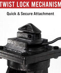 Twist lock mechanism of four pack 8 inch ISO shipping container caster wheels with brakes 11000 lbs WLL per wheel