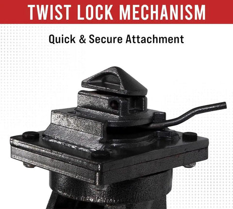 Twist lock mechanism of four pack 8 inch ISO shipping container caster wheels with brakes 11000 lbs WLL per wheel