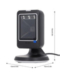 2D Barcode Scanner Hands Free Desktop Reader For Supermarkets And Retail Stores with USB plug-and-play, durable ABS housing