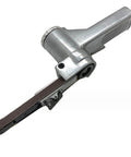 Ultra Compact Pneumatic Belt Sander Machine With Handled Grip, showing metal body and sanding belt for precision work.