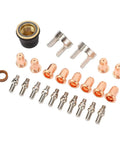Heavy Duty Plasma Cutter Electrode And Nozzle Replacement Kit For Yeswelder Cut 55ds Pro 65ds includes copper and metal components.