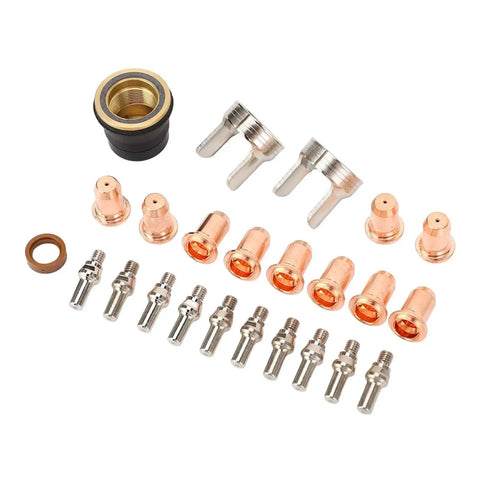 Heavy Duty Plasma Cutter Electrode And Nozzle Replacement Kit For Yeswelder Cut 55ds Pro 65ds includes copper and metal components.