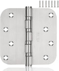 Front view of 4-inch stainless steel door hinge with ball bearing; 3-pack with screws for left/right interior/exterior doors