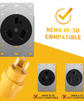 Slick Nema 10-30p To 14-50r Adapter For Level 2 Electric Vehicle Charging showing NEMA 10-30 compatible socket setup.