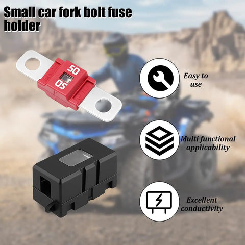 Rock Solid 2 Pack of 50 Amp Ami Midi Fuse Holder Kit Bolt Down Automotive Fuse Block With Splash Proof Cover For Trucks Buses And Work Gear No Sweat Heavy Duty Ride Ready Setup, showing 50 Amp fuse holder.