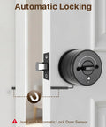 Legit Smart Fingerprint Door Lock With Keypad And Wireless App Control For Next Level Home Safety, showing automatic locking mechanism detail.