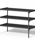 Three Tier Shoe Rack Organizer For Entryway With No-Fuss Space Saving Metal Frame And Non Woven Fabric Shelves, Black