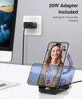 3 In 1 Wireless Charging Dock For Apple Watch Series Ultra Through 3, iPhone 12 Through 17, And AirPods Pro with phone call