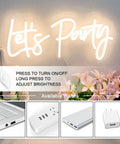 Versatile Dimmable Neon Sign For Parties And Events, 17x7.5 Inch Warm White Neon Lights For Wall Decor with USB connections