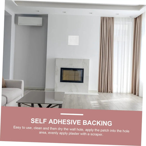 Living room wall with 12 Pack Self-Adhesive Wall Repair Patches For Drywall, showing clean, seamless finish on drywall.