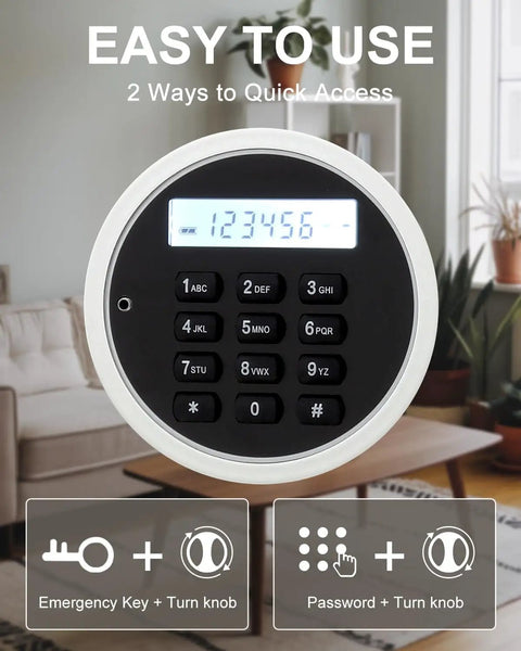 Front view of Small 1.2 Cu Ft Safe Box With Digital Keypad And 2 Bolt Anti Theft Locks showing keypad details