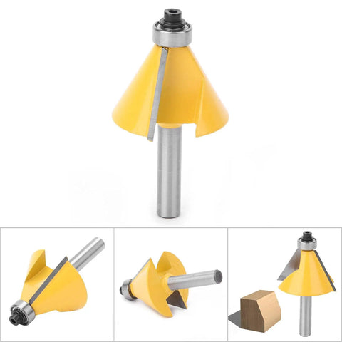 Ultra Smooth 8mm Shank Chamfer Router Bit YG6 Alloy Cutterhead For Trimming MDF Solid Wood Plywood Cabinets With Precision angle view