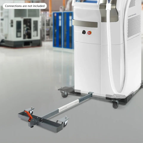 Heavy Duty Universal Mobile Base For Workshop Equipment Adjustable Steel Stand With Locking Casters shown with machinery