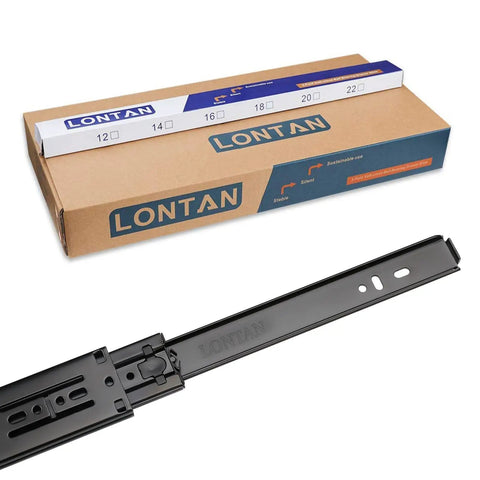 22 Inch Soft Close Drawer Slides 10 Pairs Black Ball Bearing Full Extension Cabinet Runners in box and single slide