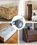 12 Piece Mini Profile Casters With 1 2 Inch Directional Wheels For Furniture DIY Projects Smooth Rolling Low Profile Fixed Wheels Rigid Casters Door Hanging Support Wheels For Underbed Drawers Sliding Doors No Hassle Setup in use on wooden furniture and drawers