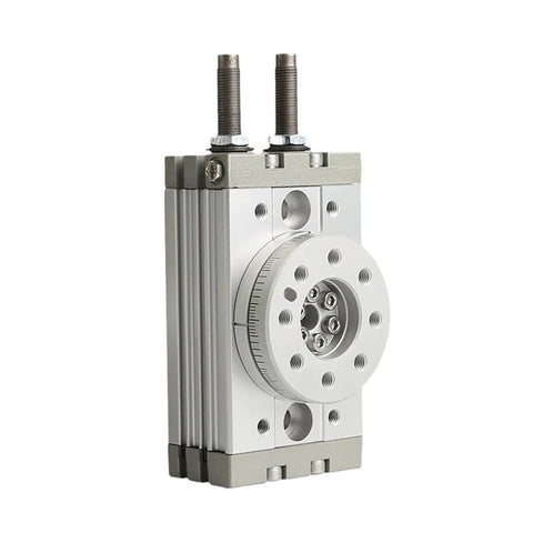 Rock Solid Heavy Duty Pneumatic Rotary Cylinder Air Actuator For Industrial Automation With 0 To 190 Degree Swing Rotation Table And Hella Tough Performance MSQB Series, MSQB-20R model side view.