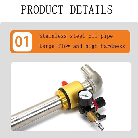 Jcwwolk Drum Air Operated Oil Transfer Pump Stainless Steel Pneumatic Chemical Pump 130 L Min Large Flow With Digital Pressure Gauge And Safety Valve For Diesel Engine Hydraulic Fluids