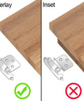 Self Closing Brushed Brass Flush Mount Cabinet Hinges For Kitchen Bathroom And Cupboard 60 Piece Set 30 Pairs Overlay Inset Guide
