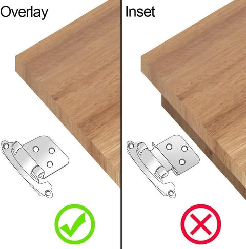 Self Closing Brushed Brass Flush Mount Cabinet Hinges For Kitchen Bathroom And Cupboard 60 Piece Set 30 Pairs Overlay Inset Guide