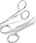 Two Piece Nose And Eyebrow Scissors Set For Men And Women Stainless Steel Small Grooming Scissors With Curved And Rounded Heads