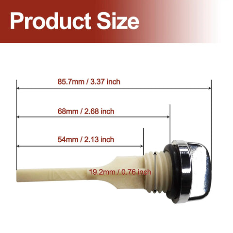 Oil Dipstick Replacement For 50cc 70cc 90cc 110cc 125cc Horizontal Engines In ATVs Quads Go Karts Dirt Bikes And Motorcycles, measurements displayed