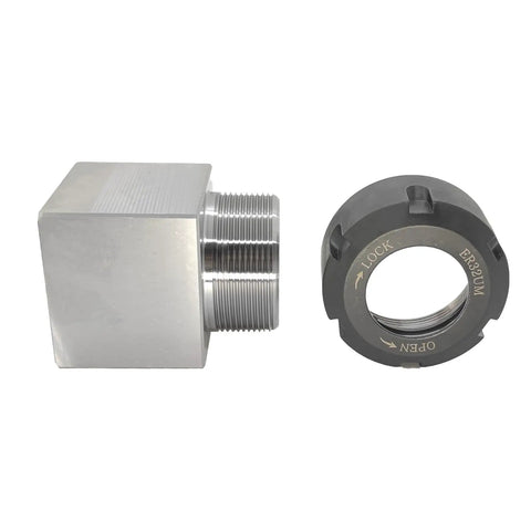 ER32 Square Collet Block And Holder For CNC Lathe And Engraving, 0.005 mm Precision Carbon Steel Workholding, Rock Solid Flatness